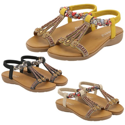 Damen sandalen glitzer - sandalen, bohemia